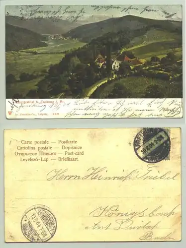 Freiburg 1904 (intern : 1011667)  Ansichtskarte. Guentersthal b. Freiburg i. Br. PLZ-Bereich pauschal 79098