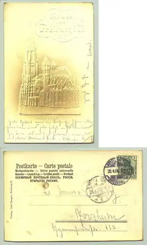 Freiburg 1906 (intern : 1022064)  Praegedruck-Ansichtskarte. PLZ-Bereich pauschal 79098