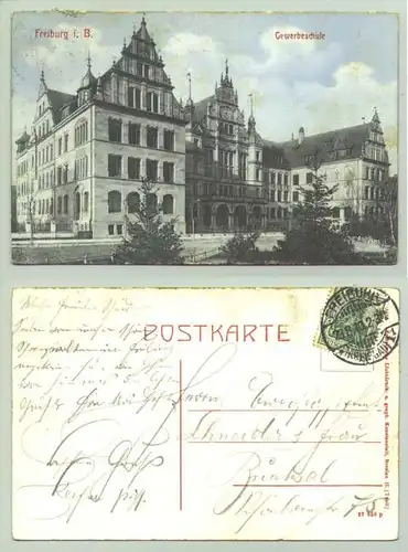Freiburg 1910 (intern : 1022066)  Ansichtskarte. PLZ-Bereich pauschal 79098