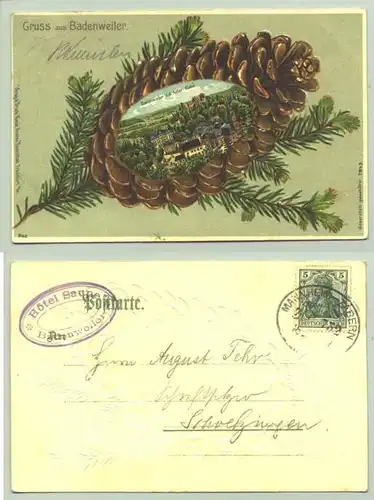Badenweiler um 1900 (intern : 0080759) Praegedruck-Ansichtskarte