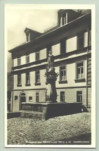 Bonndorf um 1938 (intern : ) Ansichtskarte. Bonndorf - Marktbrunnen