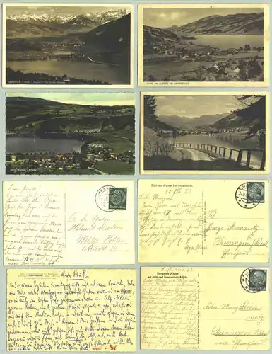 (1024501)  Bühl, ab 1933. 4 Ansichtskarten. PLZ-Bereich pauschal 87509. Drei AK postalisch gelaufen ab 1933