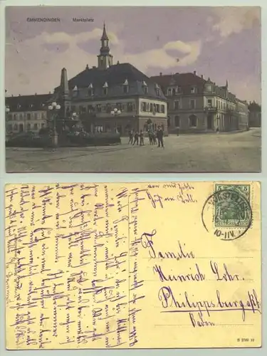 Emmendingen 1912 (intern : ) Ansichtskarte. Postalisch gelaufen 1912