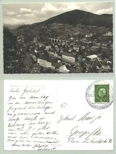 Hornberg 1960 (intern : ) Ansichtskarte. PLZ-Bereich pauschal 78132