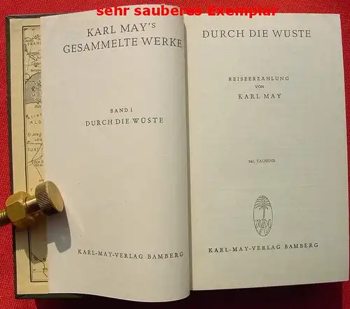 () Karl May, Bd 1 "Durch die Wueste" Karl-May-Verlag, Bamberg 1952. Sehr guter Zustand