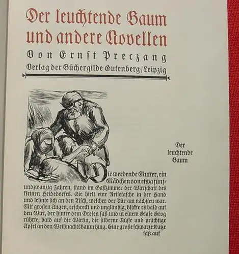 () Preczang "Der leuchtende Baum u. a. Novellen". Holzschnitte. Gutenberg, Leipzig 1925