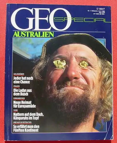 () Reisemagazin GEO-Spezial "Australien". 1986. 184 Seiten. Verlag Gruner + Jahr, Hamburg