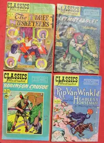! Neu : Versandkosten ab Euro 8,00 (intern ) 25 x USA Comics. Classics Illustrated. Zum Teil sehr alte Hefte aus der Zeit ab 1948 bis in die 1950-er Jahre. Nr. 1, 9, 10, 12, 18, 29, 46, 47, 48, 52, 55, 72, 80, 83, 84, 85, 86, 102, 106, 111,...