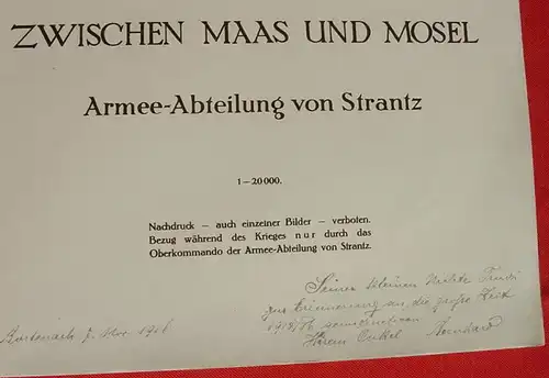 () "Zwischen Maas und Mosel - Armee-Abteilung von Strantz". Bildband. 1916, 1. Weltkrieg, Rotations-Tiefdruck Deutsche Photogravur AG, Siegburg