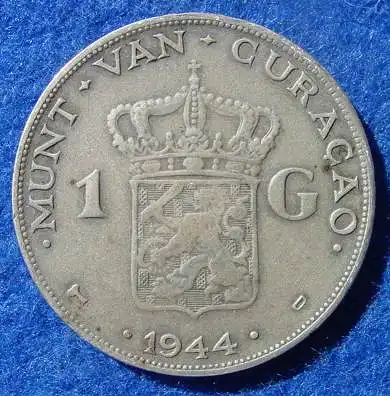 () Niederlaendisch Curacao 1 Gulden 1944 Silbermuenze