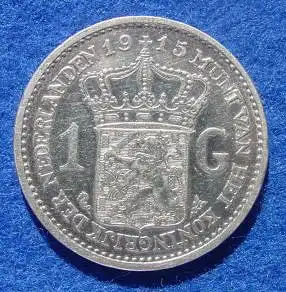 (1015637) Niederlande 1 Gulden 1915 Silbermuenze