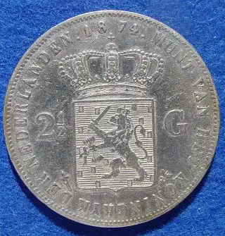 (1015643) Niederlande 2,5 Gulden 1874 Silbermuenze