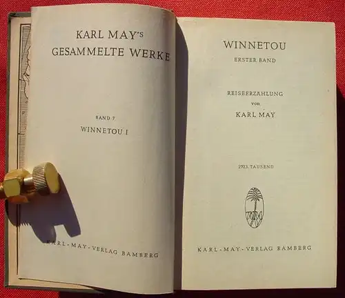 (0100805) Karl May, Bd 7 "Winnetou" 1. Bd. Bamberg. 2723. T., Schmid 1951