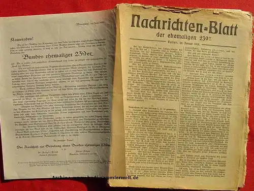 (0080326) Nachrichtenblatt der ehemaligen 239er (Badener). Nr. 1 bis Nr. 12, 1919-1922
