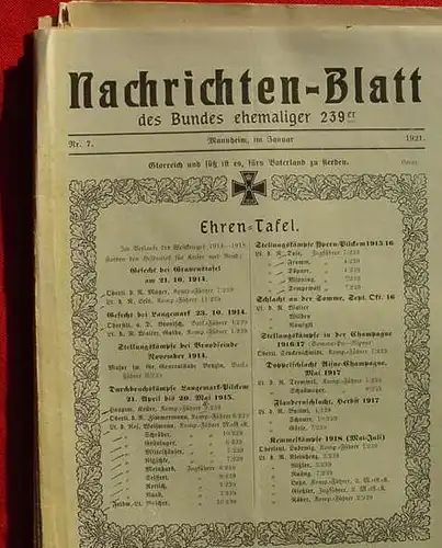 (0080326) Nachrichtenblatt der ehemaligen 239er (Badener). Nr. 1 bis Nr. 12, 1919-1922