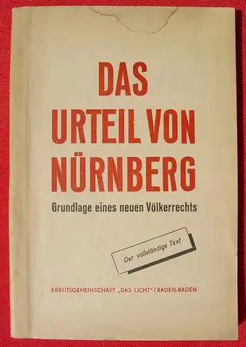 () "Das Urteil von Nuernberg" 210 S., 1946 'Das Licht', Baden-Baden