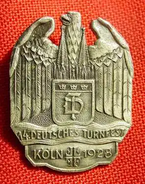 () Metall-Abzeichen. 14. Deutsches Turnfest. Koeln 1928