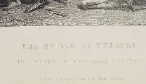 () Original Stahlstich um 1880 'The Battle Of Meeanee'. Grafik. Militaria