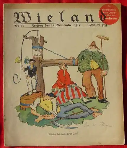 () 4 x Wieland-Magazine. Kunst Kultur Militaria, um 1915 bis 1918. Grossformat !