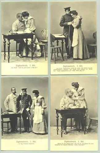(1025625) 16 x Postkarten Serie 'Zapfenstreich', Militaria
