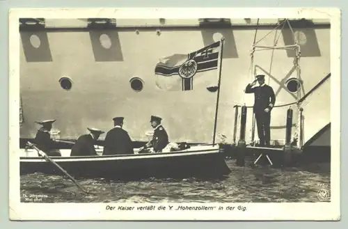 () Postkarte Kaiser Wilhelm II. / Panzerschiff Kansas 1911