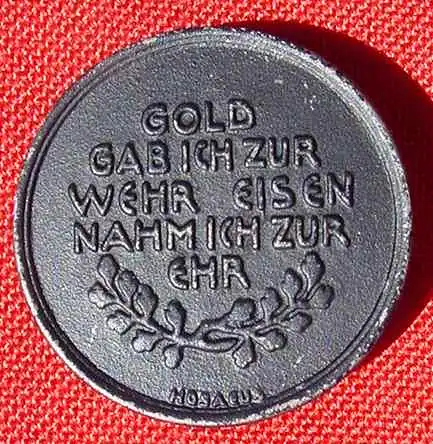 (1031715) Medaille : In eiserner Zeit 1916. Gold gab ich zur Wehr - Eisen nahm ich zur Ehr