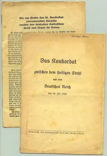 (2001525) Konkordat zw. Heiligen Stuhl / Deutsches Reich 1933, 16 S.-Heft