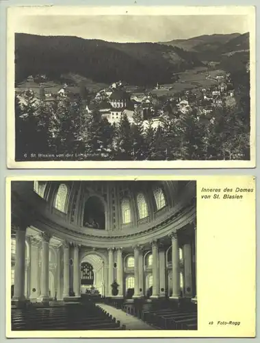 (1024179) St. Blasien. 2 Ansichtskarten. PLZ-Bereich pauschal 79837. Eine AK postalisch gelaufen 1928