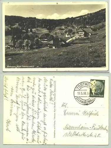 (1024104) Todtmoos. Ansichtskarte. Tostmoos-Ruette (Schwarzwald). Postalisch gelaufen 1938. 2 Reissnagelloecher. PLZ-Bereich pauschal 79682