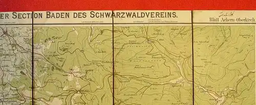 (0080454) Alte Landkarte "Achern-Oberkirch u. U." Bilder zeigen nur Auszüge dieser alten Falt-Landkarte