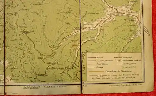 () Alte Landkarte "Achern-Oberkirch u. U." Bilder zeigen nur Auszüge dieser alten Falt-Landkarte