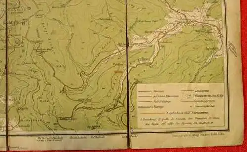 neu : Versandkosten ab Euro 2,50 ()  Alte Landkarte auf Leinen "Achern-Oberkirch und Umgebung"  1:35.000,  ca.59x51cm.  Vlg. St.Kah, Lithogr. Dr. Baden-Baden. Bilder zeigen nur Auszüge dieser alten Falt-Landkarte. 