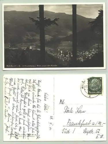 Waldkirch 1941 (intern : 1022126)  Ansichtskarte. PLZ-Bereich pauschal 79183