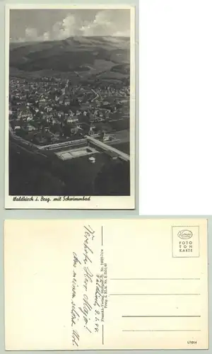 Waldkirch 1944 (intern : )   Ansichtskarte. Waldkirch im Breisgau mit Schwimmbad