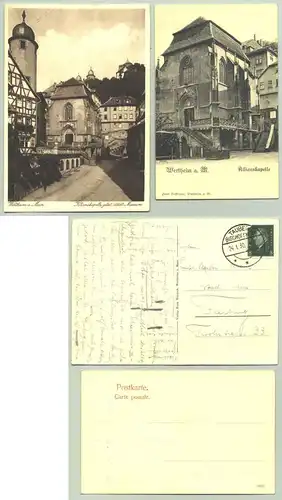 (1025009) 2 x Wertheim ab 1910 ?  Ansichtskarten. Nur 1 AK postalisch gelaufen 1930, die andere AK stammt vermutlich von 1910 ?