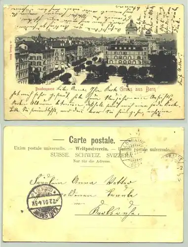 (1020277) Ansichtskarte. Gruss aus Bern. Bundesgasse. Postalisch gelaufen 1901. Marke geloest