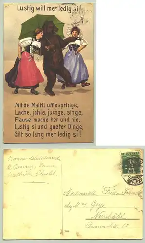 () Ansichtskarte aus der Schweiz. Bern. Postalisch gelaufen 1916 (etwas unleserlich)