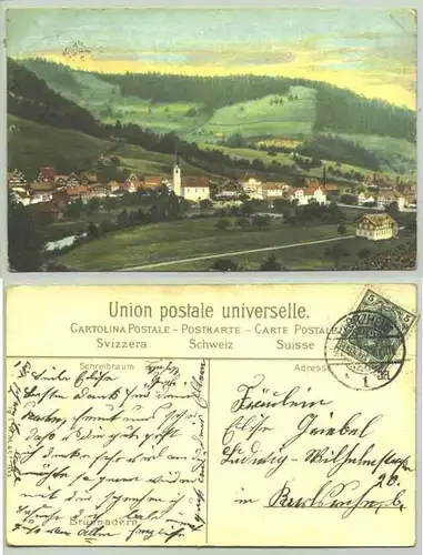 (1018444) Ansichtskarte aus der Schweiz. "Brunnadern". Beschrieben u. postalisch gelaufen mit Marke u. Stempel v. 1913