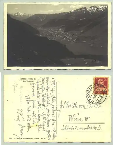 (1020230) Ansichtskarte. Davos. Postalisch gelaufen 1927