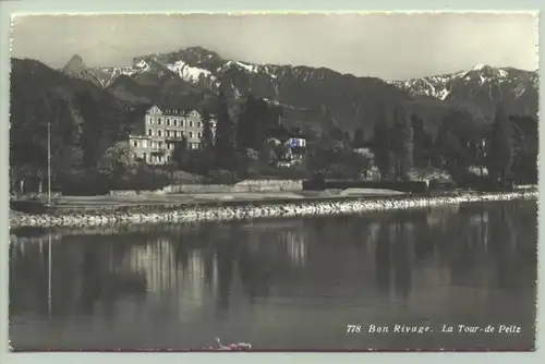 () Ansichtskarte "La Tour de Peilz". Beschrieben u. postalisch gelaufen (Marke geloest) von 1959