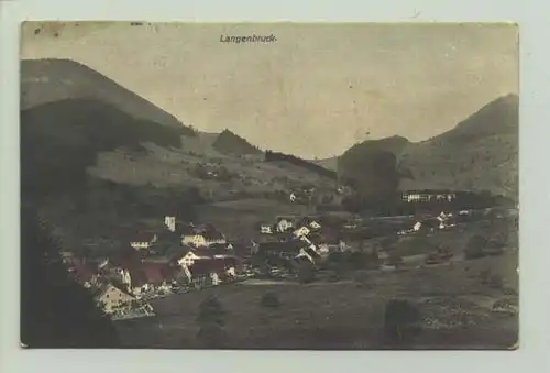 () Ansichtskarte aus der Schweiz. "Langenbruck". Beschrieben u. postalisch gelaufen mit Marke u. Stempel v. 1907