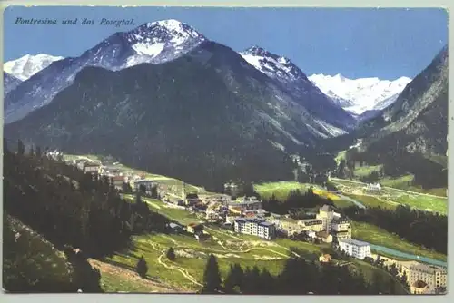 (1018433) Ansichtskarte aus der Schweiz. "Pontresina und das Rosegtal". Postalisch nicht gelaufen. Engadin Press Co., Samaden, vermutlich um 1910