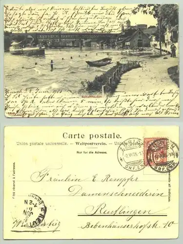 () Schaffhausen. Postalisch gelaufen 1905
