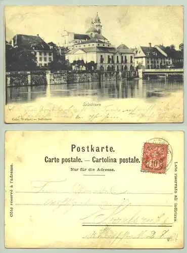 () Solothurn. Postalisch gelaufen, aber Datum unleserlich, vermutlich um oder vor 1910 ?