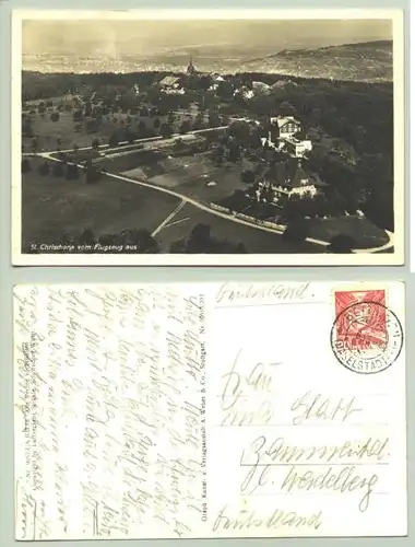 () Foro-Ansichtskarte. St. Chrischona. Flugzeugaufnahme
