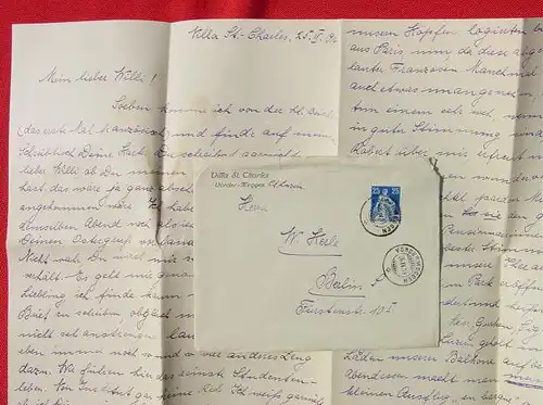 (1020328) Mehrseitiger Brief mit interessanten Infos aus der Villa St. Charles in Vordermeggen im Jahre 1914