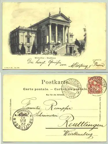 () Winterthur. Stadthaus. Postalisch gelaufen 1905
