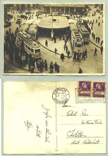 (1020239) Zürich - Paradeplatz. Postalisch gelaufen 1931