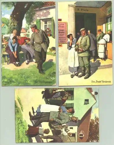 (1025714) 5 x Postkarten Humor 1. Weltkrieg 1917-18