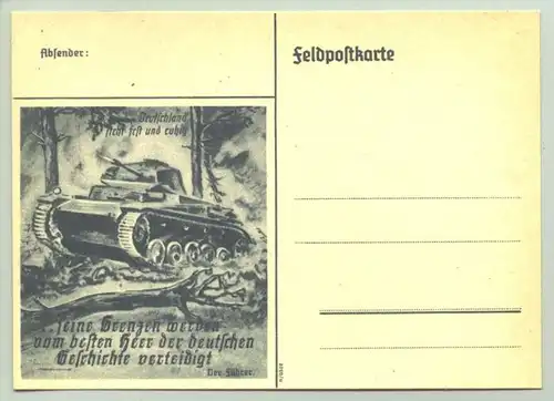 () Feldpostkarte WK II. Panzer. Weltkrieg II. Militaria